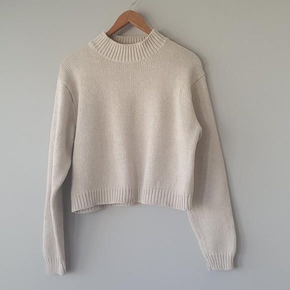 American Eagle Outfitters Sweaters - American Eagle Cream Long Sleeve Mock Neck Sweater